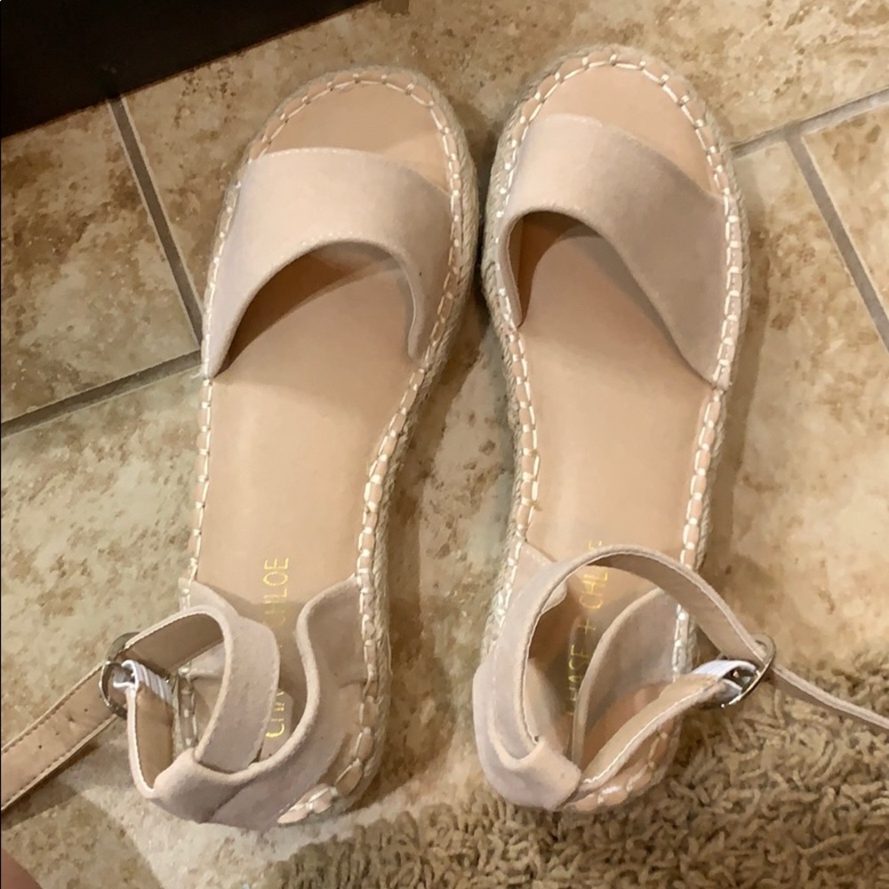 Brand new nude platform sandals